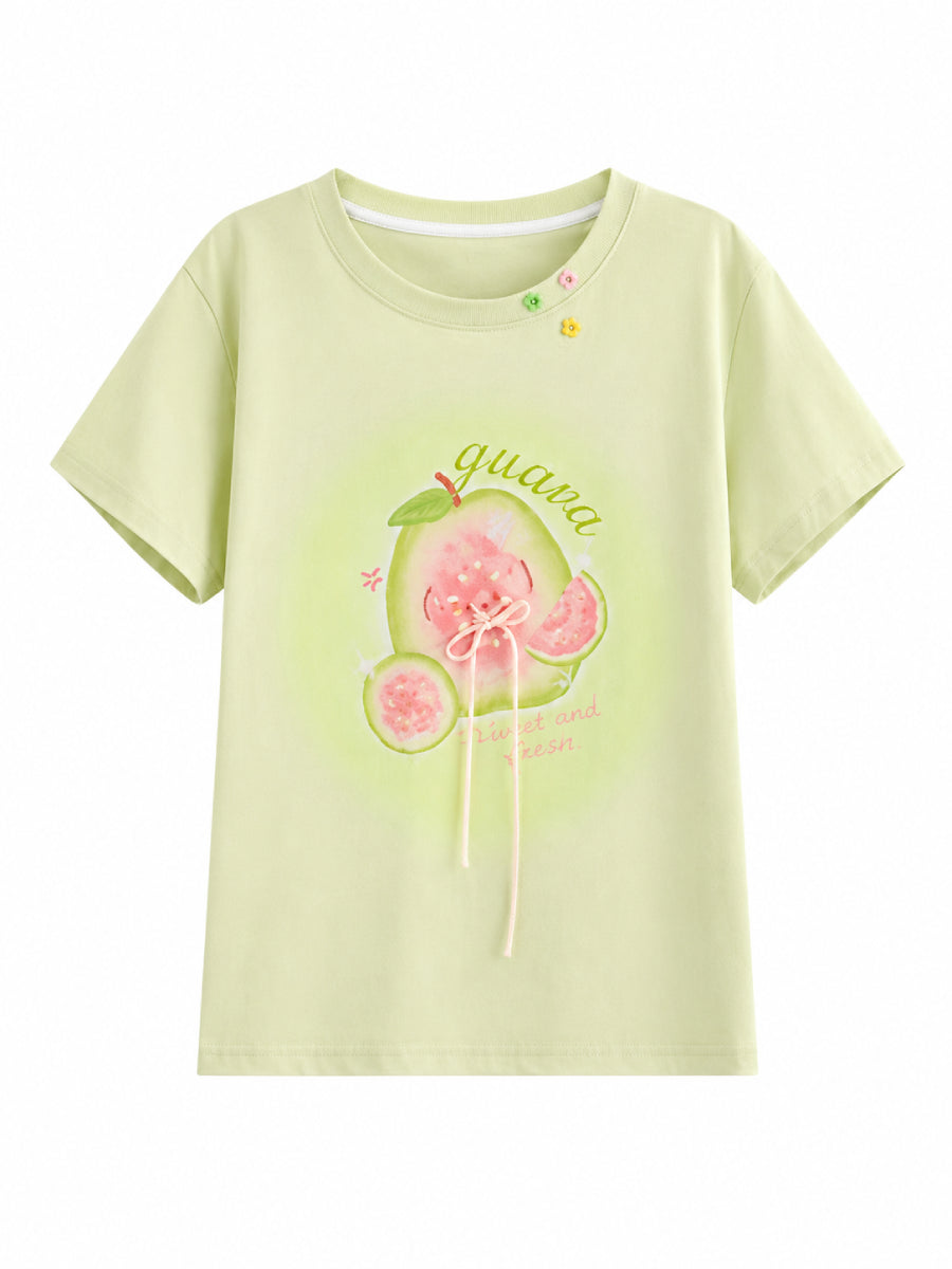 Guava Glow Ribbon Tees-Tops-ntbhshop