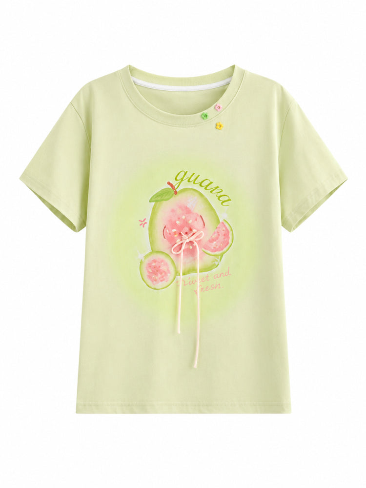 Guava Glow Ribbon Tees-Tops-ntbhshop