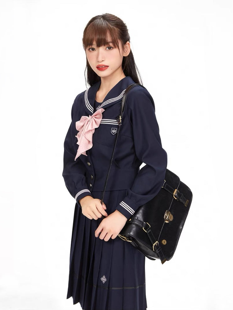 Sakura Petals Long-sleeve Sailor Collar JK Uniform Blouse-ntbhshop