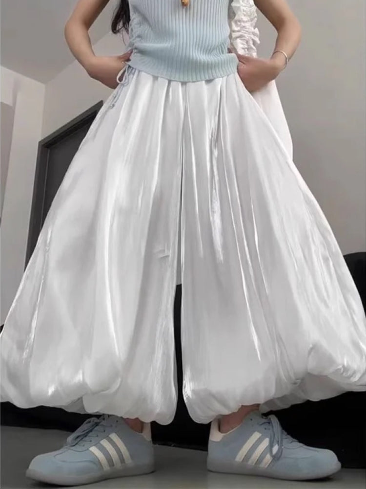 Moonpetal Satin Bubble Pants-ntbhshop