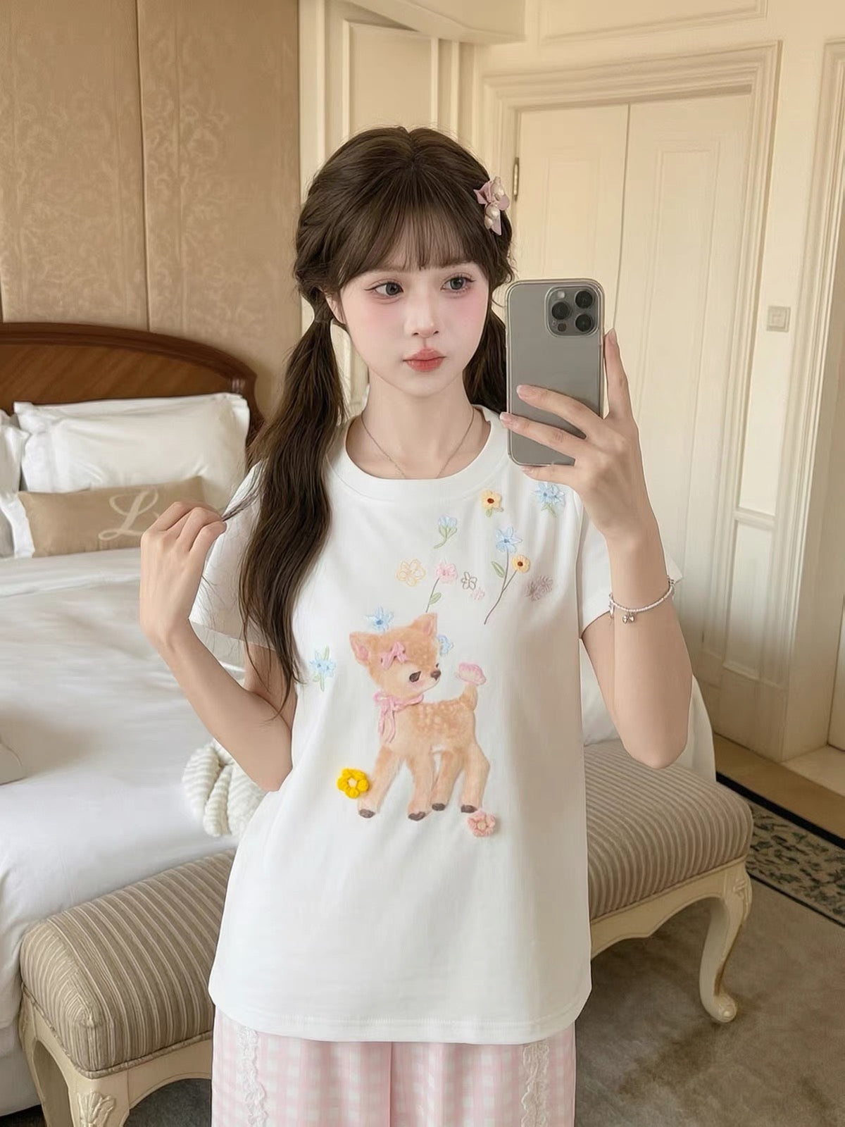 Dear Bambi Flower Tee-Tops-ntbhshop