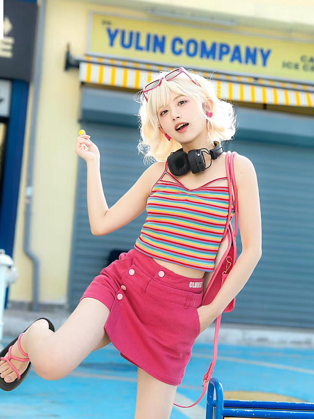 Berry Rush Denim Skorts-Bottoms-ntbhshop