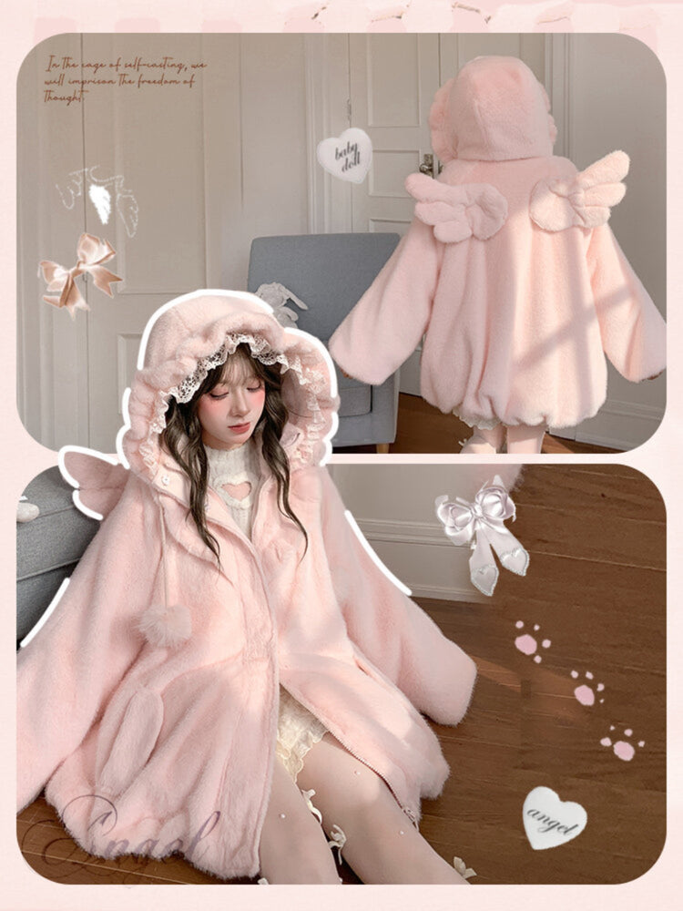 Heaven in Blush Angel Wing Bubble Coat-Outerwear-ntbhshop