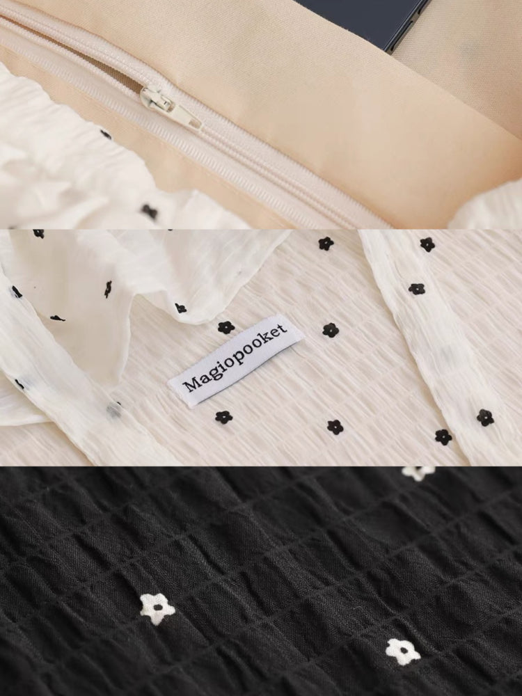 Flower Dot Ruffle Tote Bags-ntbhshop