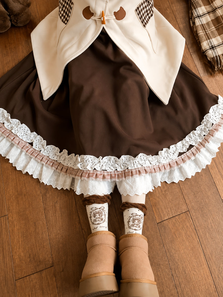 Choco Latte Ruffle Skirt-Bottoms-ntbhshop