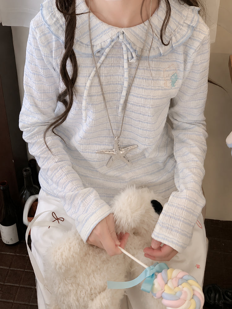 Blueberry Milk Bow Top-Tops-ntbhshop