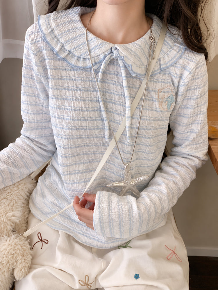Blueberry Milk Bow Top-Tops-ntbhshop