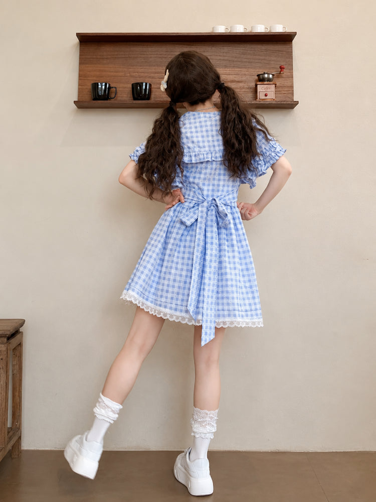 Bluebird Gingham Dress-Dresses-ntbhshop