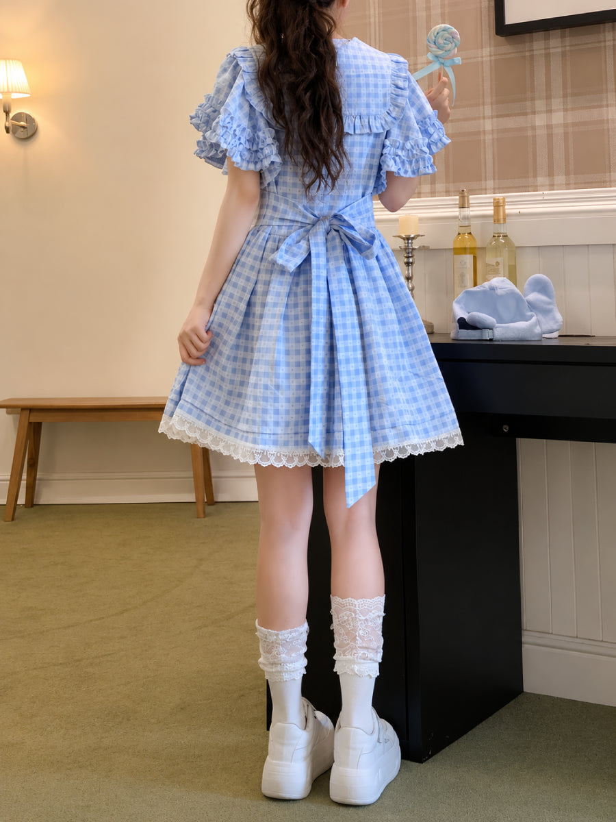Bluebird Gingham Dress-Dresses-ntbhshop
