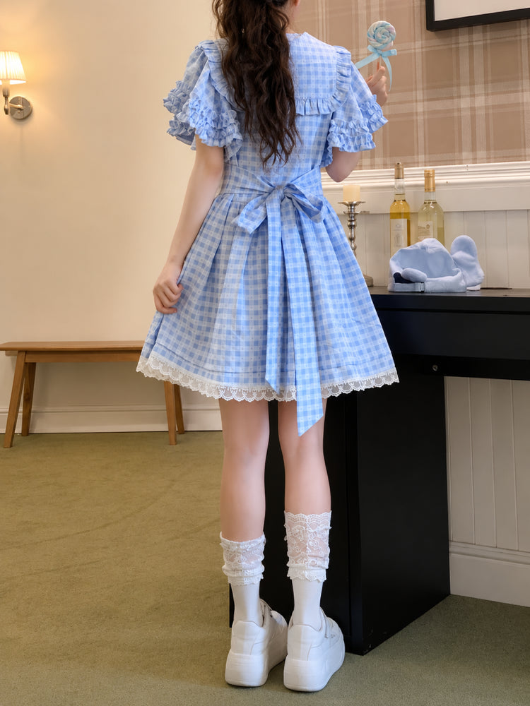 Bluebird Gingham Dress-Dresses-ntbhshop