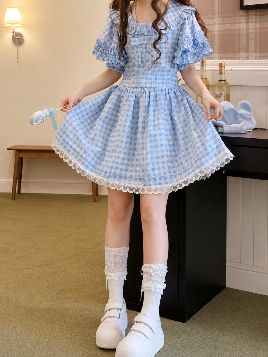Bluebird Gingham Dress-Dresses-ntbhshop
