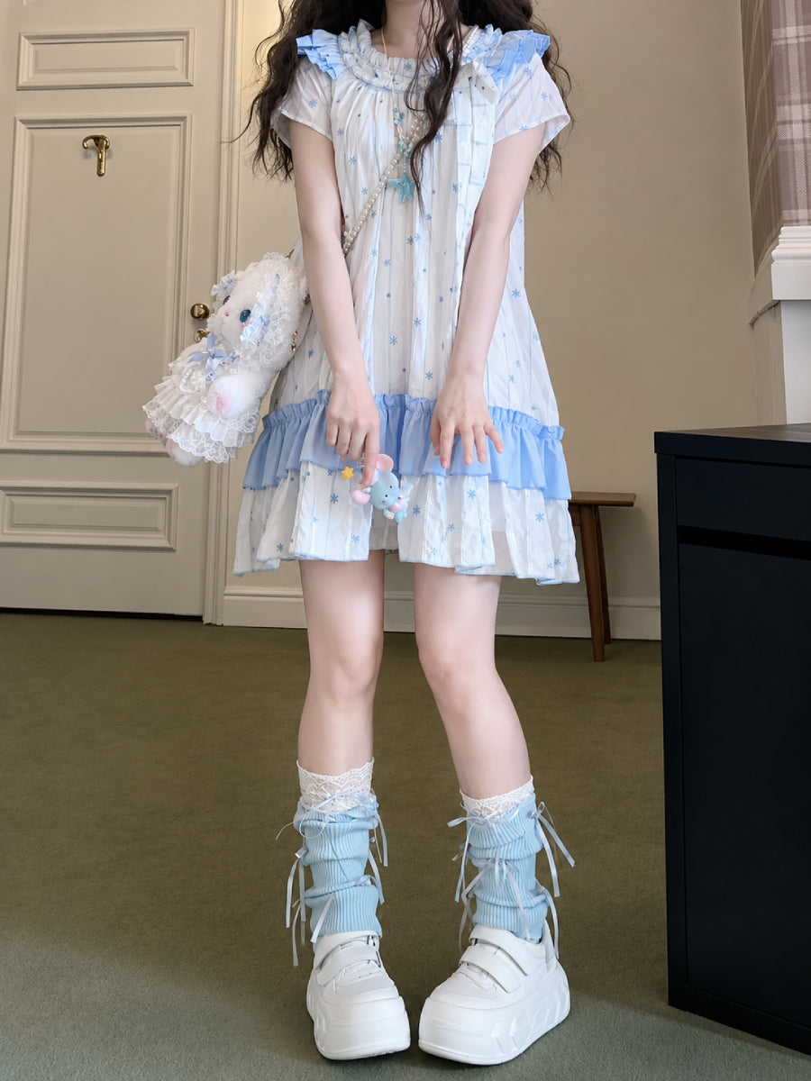 Frostflower Ruffle Dress-Dresses-ntbhshop