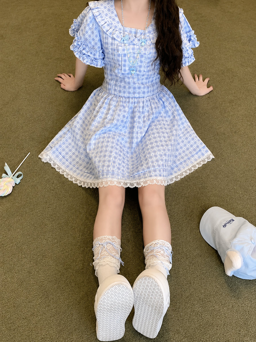 Bluebird Gingham Dress-Dresses-ntbhshop