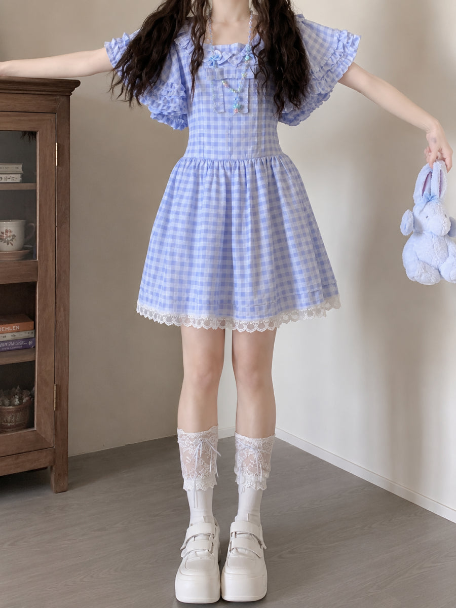 Bluebird Gingham Dress-Dresses-ntbhshop