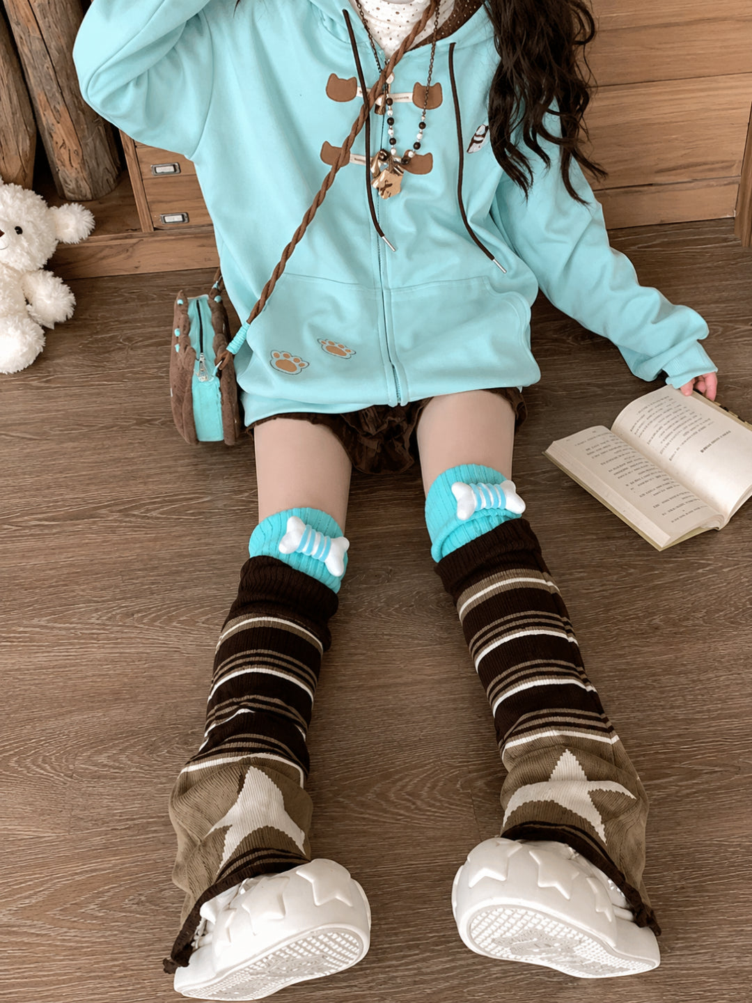 Chocomint Cat Hooded Jacket-Outerwear-ntbhshop