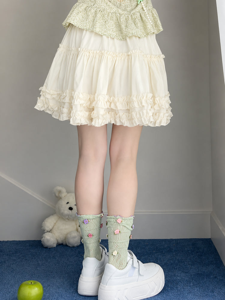 Vanilla Cake Lace Skirt-Sets-ntbhshop