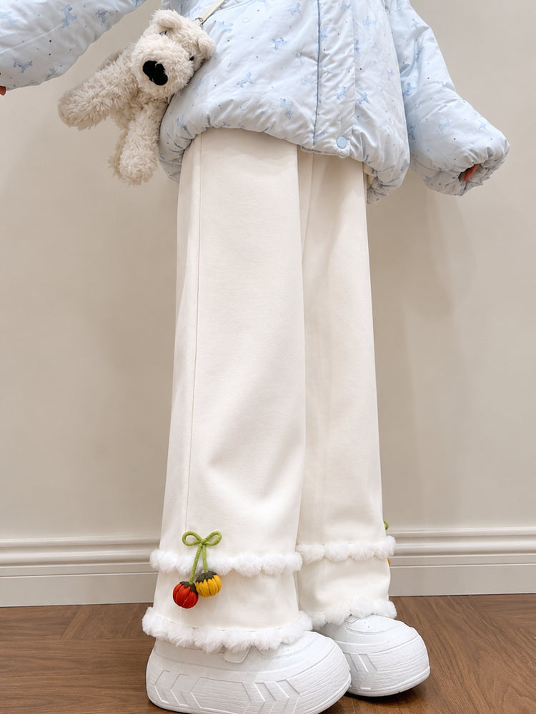 Pumpkin Pom Pom Pants-Bottoms-ntbhshop