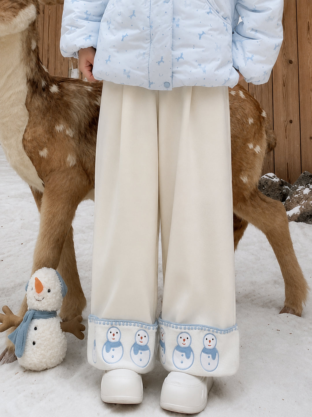 Snowman Cloud Cuff Pants-Bottoms-ntbhshop