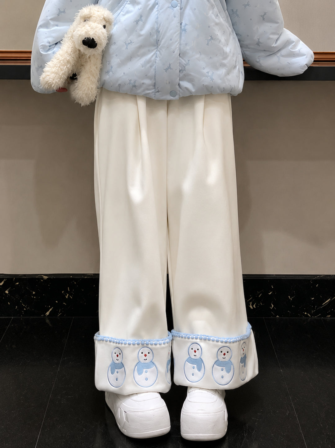 Snowman Cloud Cuff Pants-Bottoms-ntbhshop