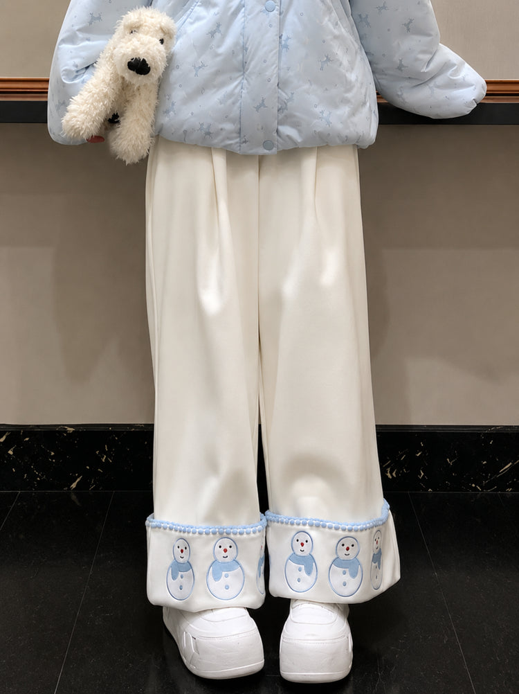 Snowman Cloud Cuff Pants-Bottoms-ntbhshop