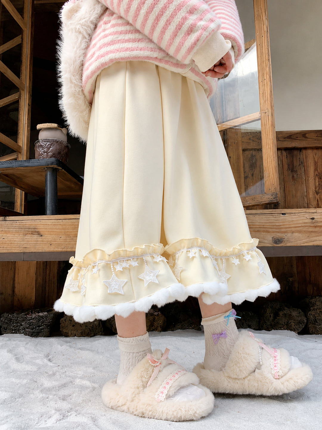 Snow Star Fluff Skirt-Bottoms-ntbhshop