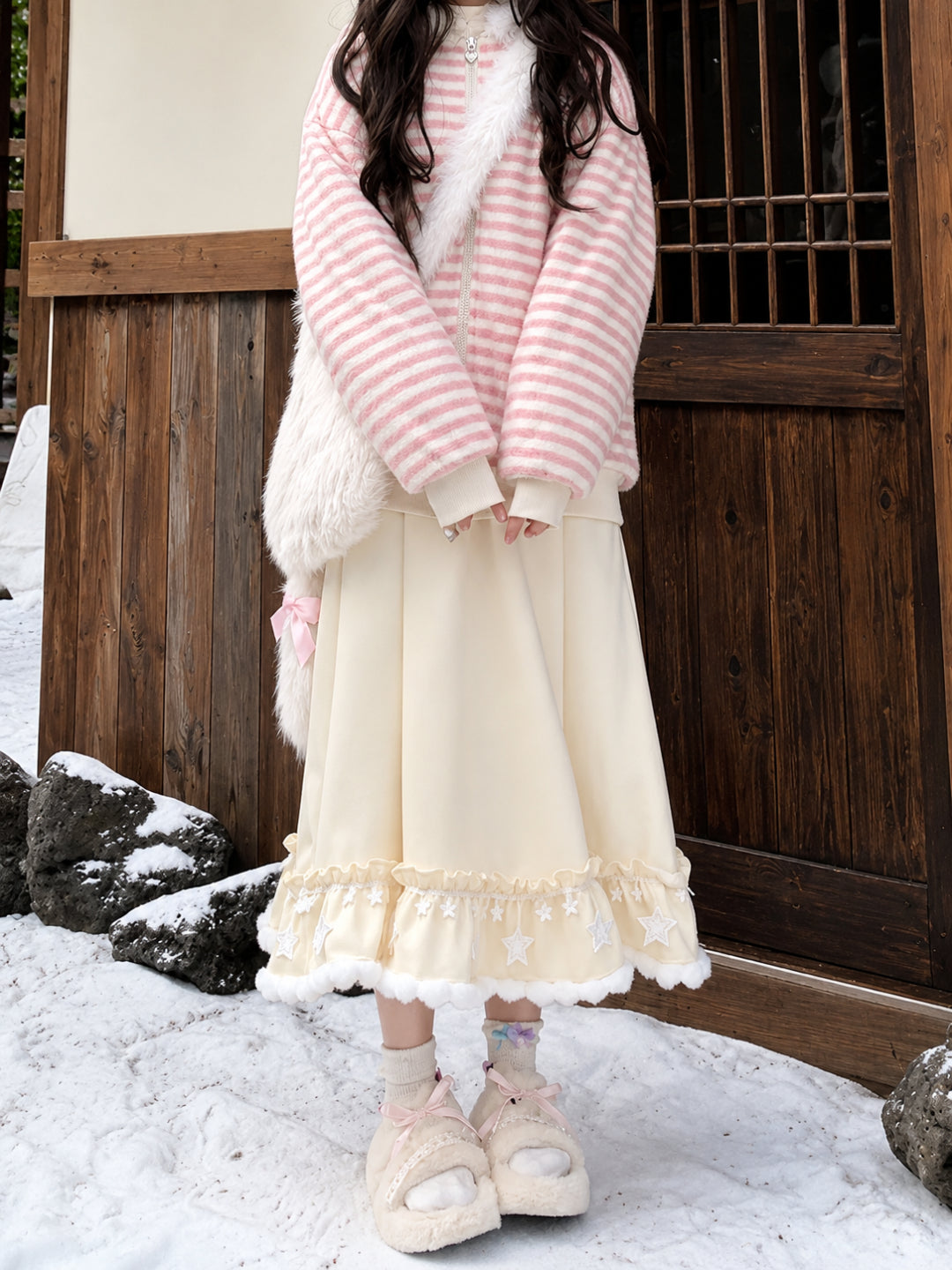 Snow Star Fluff Skirt-Bottoms-ntbhshop
