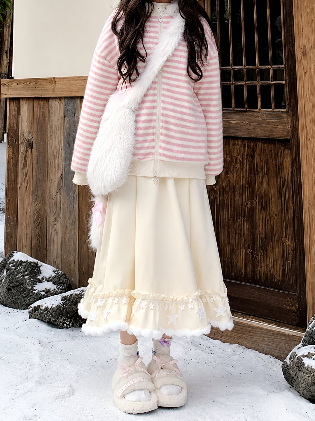 Snow Star Fluff Skirt-Bottoms-ntbhshop