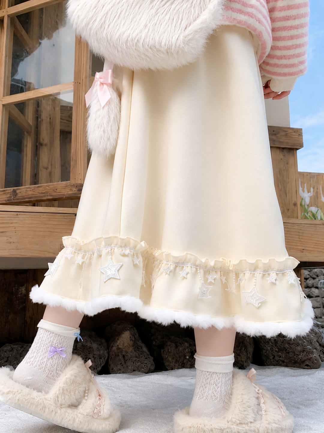 Snow Star Fluff Skirt-Bottoms-ntbhshop
