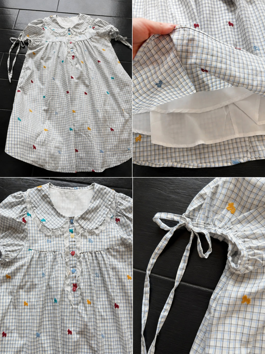 Confetti Bow Gingham Dress-Dresses-ntbhshop