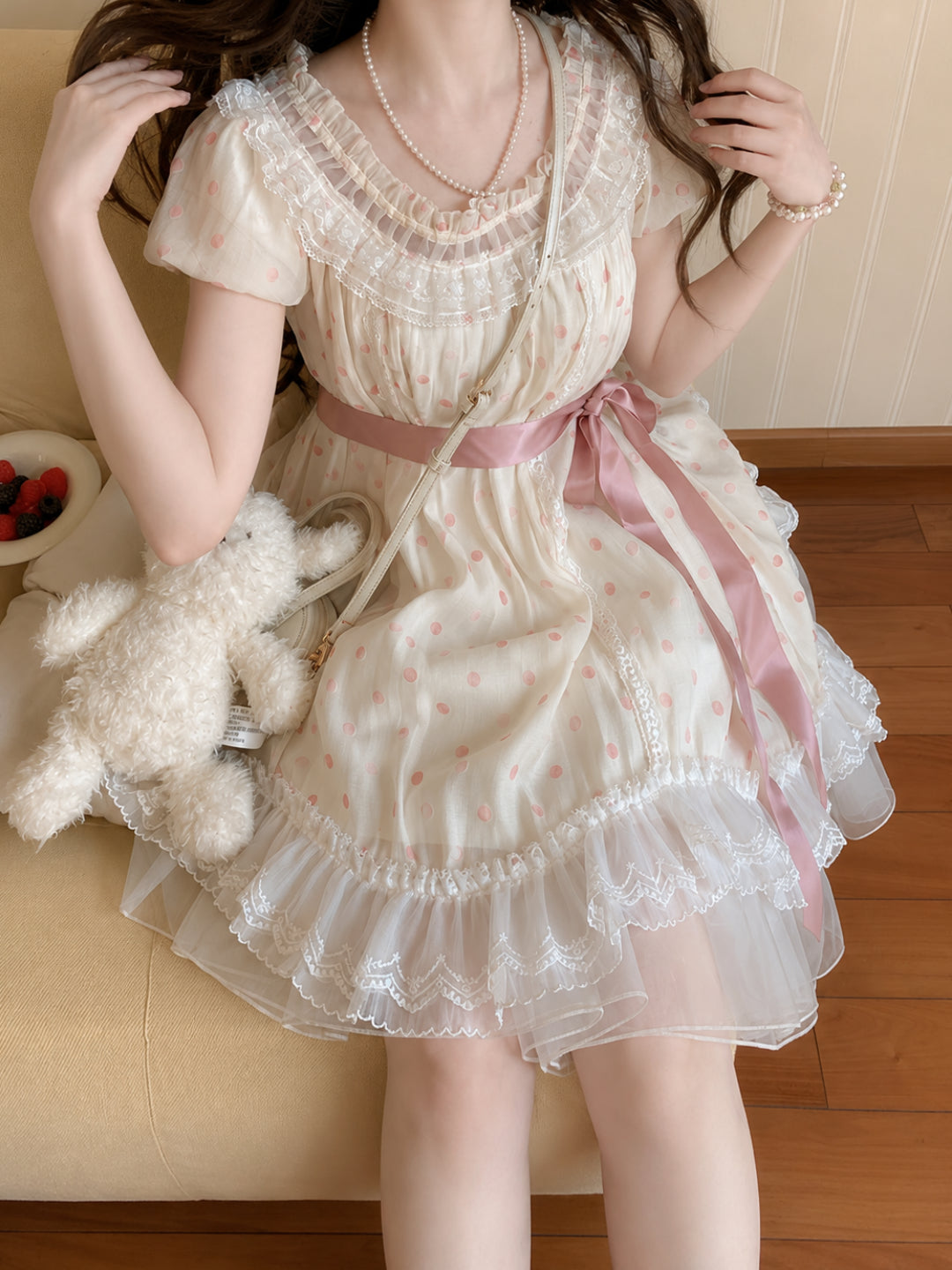 Sugar Dot Ribbon Dresses-Dresses-ntbhshop