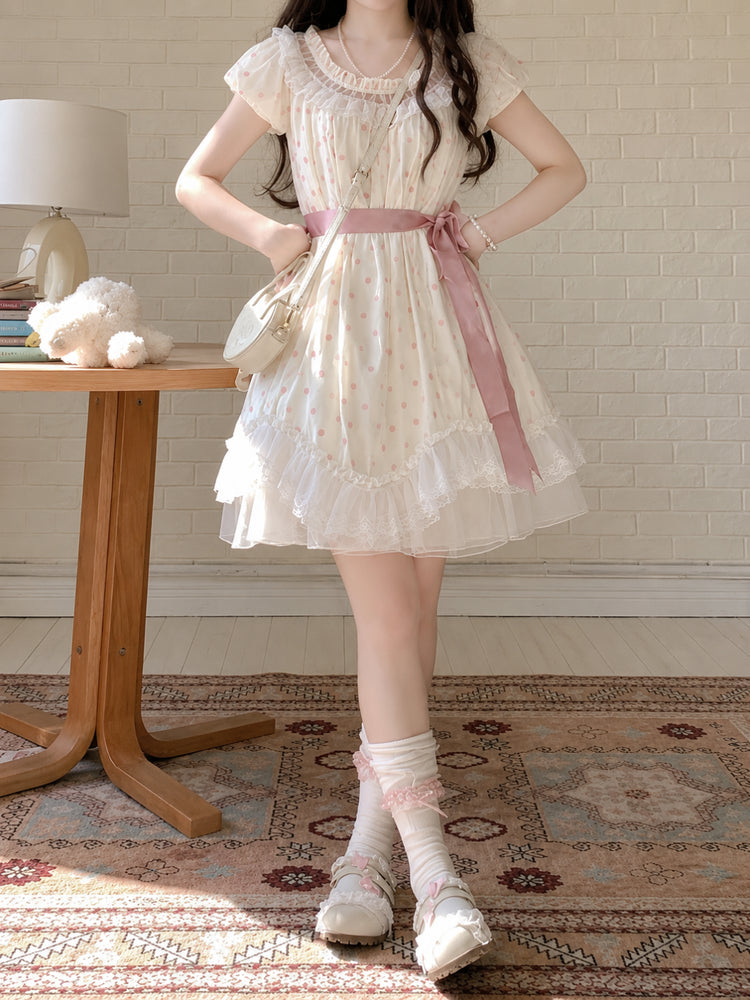 Sugar Dot Ribbon Dresses-Dresses-ntbhshop