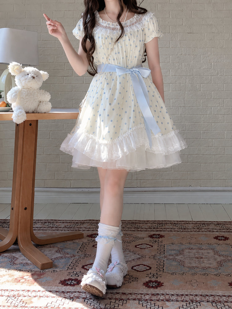 Sugar Dot Ribbon Dresses-Dresses-ntbhshop