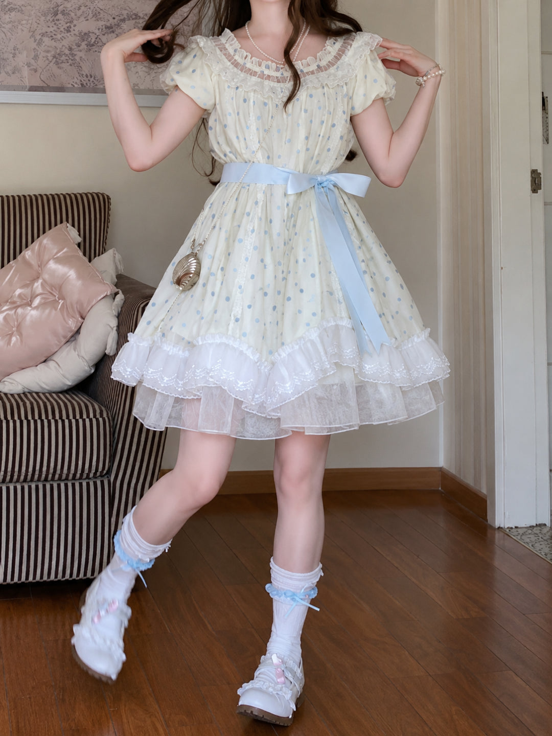 Sugar Dot Ribbon Dresses-Dresses-ntbhshop