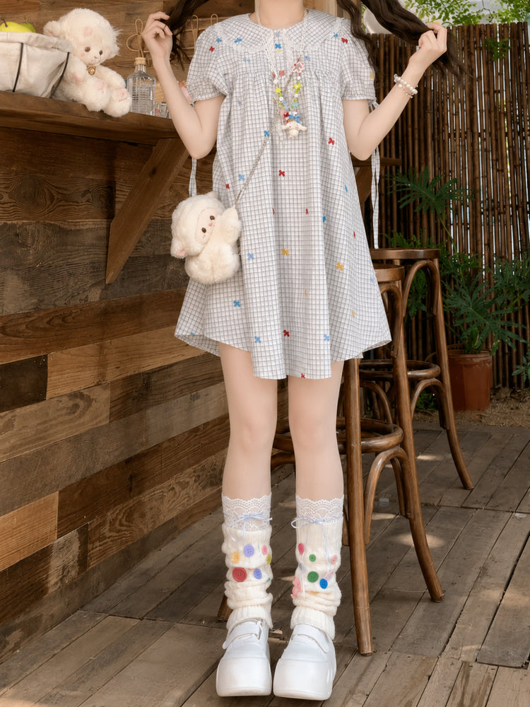 Confetti Bow Gingham Dress-Dresses-ntbhshop