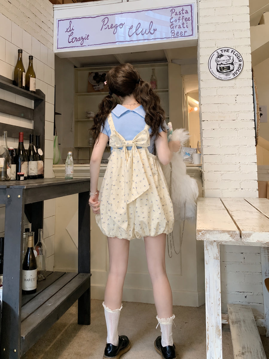 Vanilla Bubble Overall Shorts-Sets-ntbhshop
