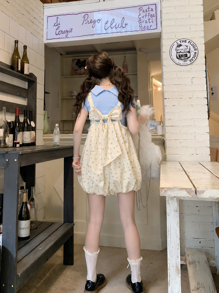 Vanilla Bubble Overall Shorts-Sets-ntbhshop