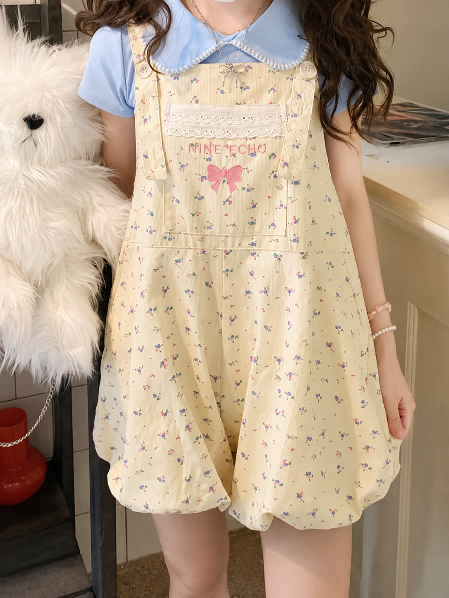 Vanilla Bubble Overall Shorts-Sets-ntbhshop