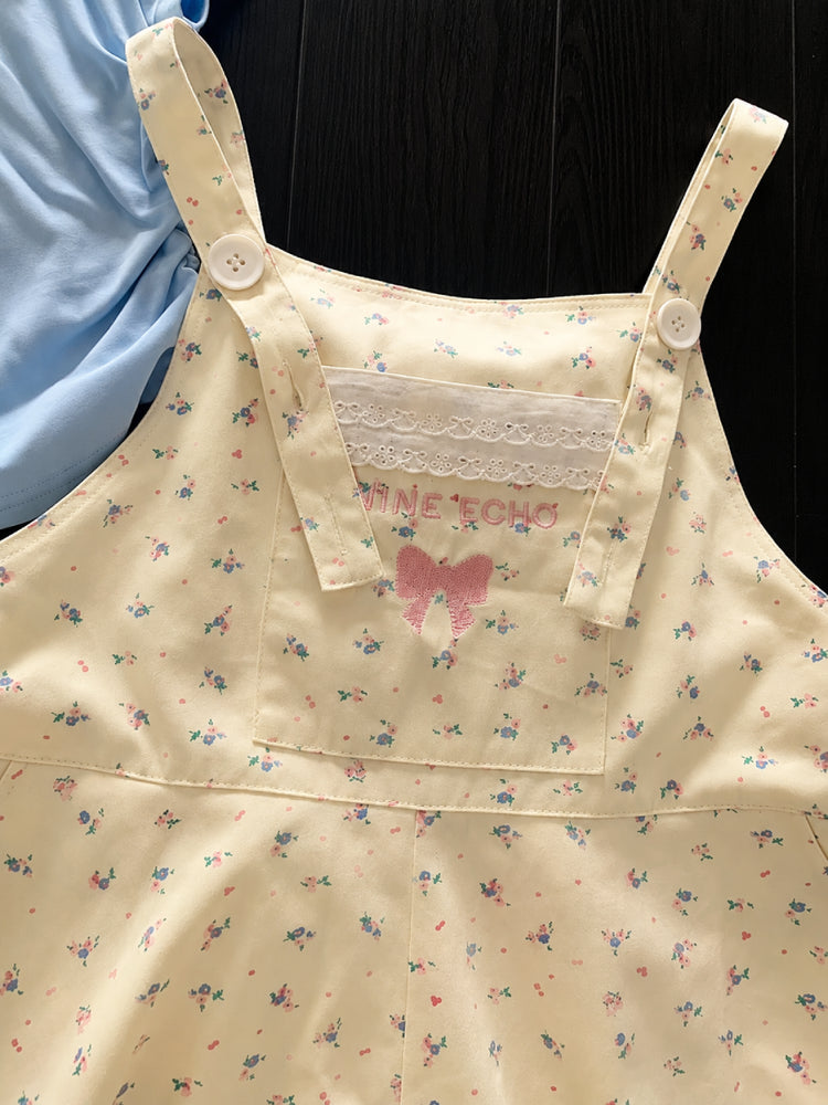 Vanilla Bubble Overall Shorts-Sets-ntbhshop