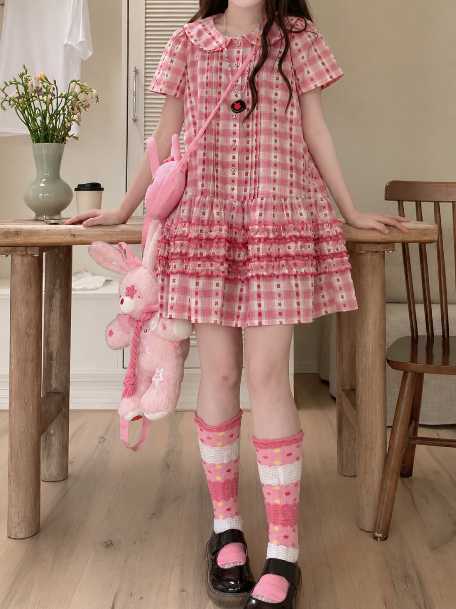 Berry Biscuit Cotton Gingham Dress-Dresses-ntbhshop