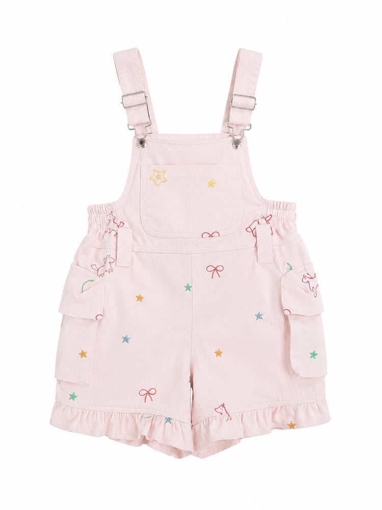 Candy Star Overall Shorts-Bottoms-ntbhshop