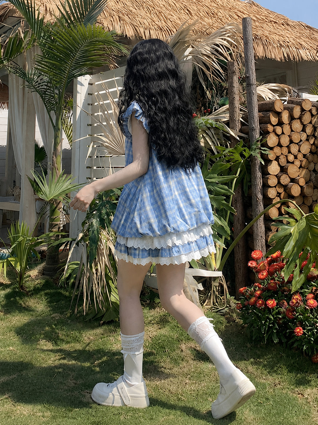 Gingham Bear Doll Dresses-Sets-ntbhshop