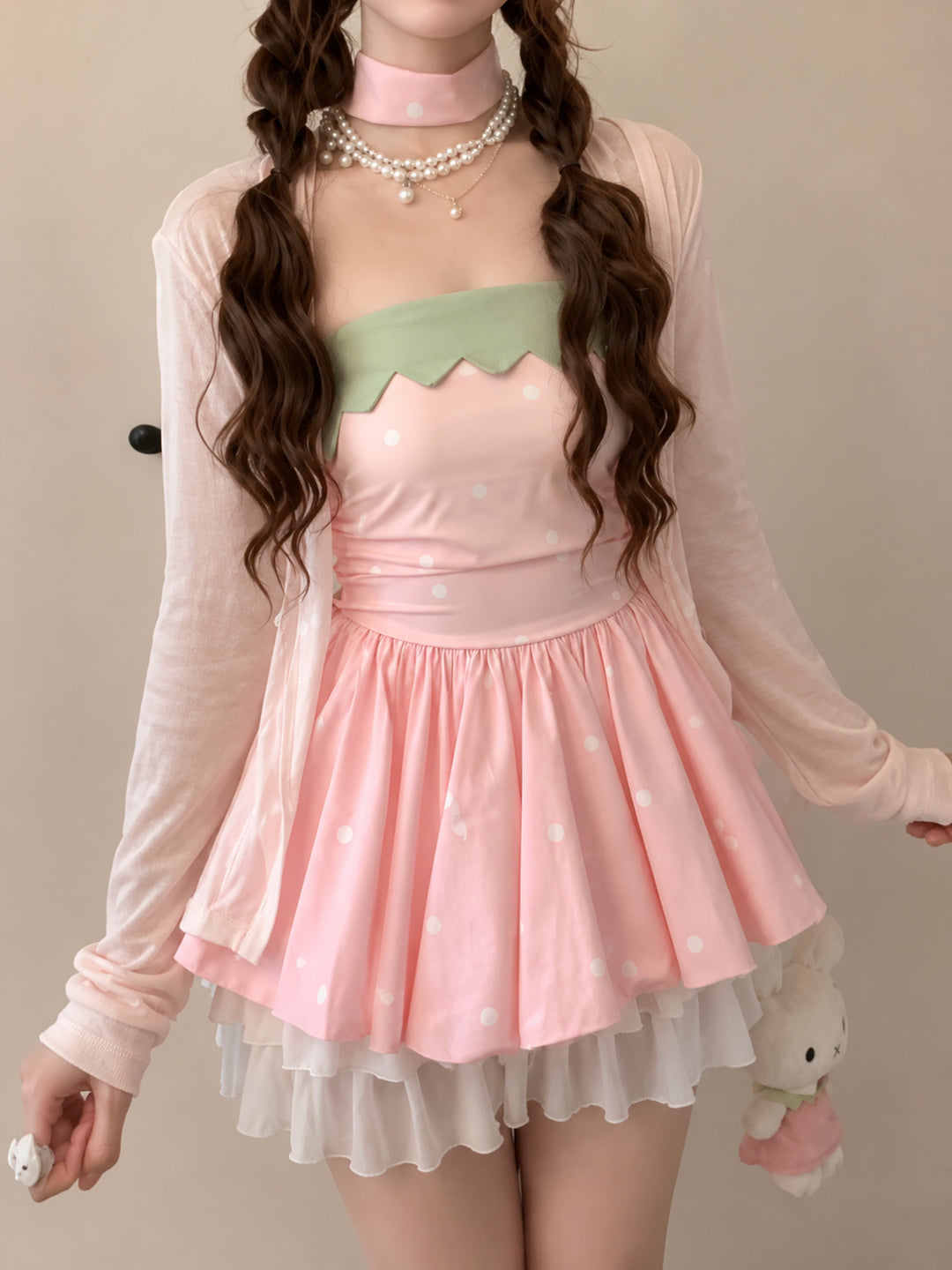 Strawberry Diary Bubble Top, Cardigan, & Skirt-Sets-ntbhshop