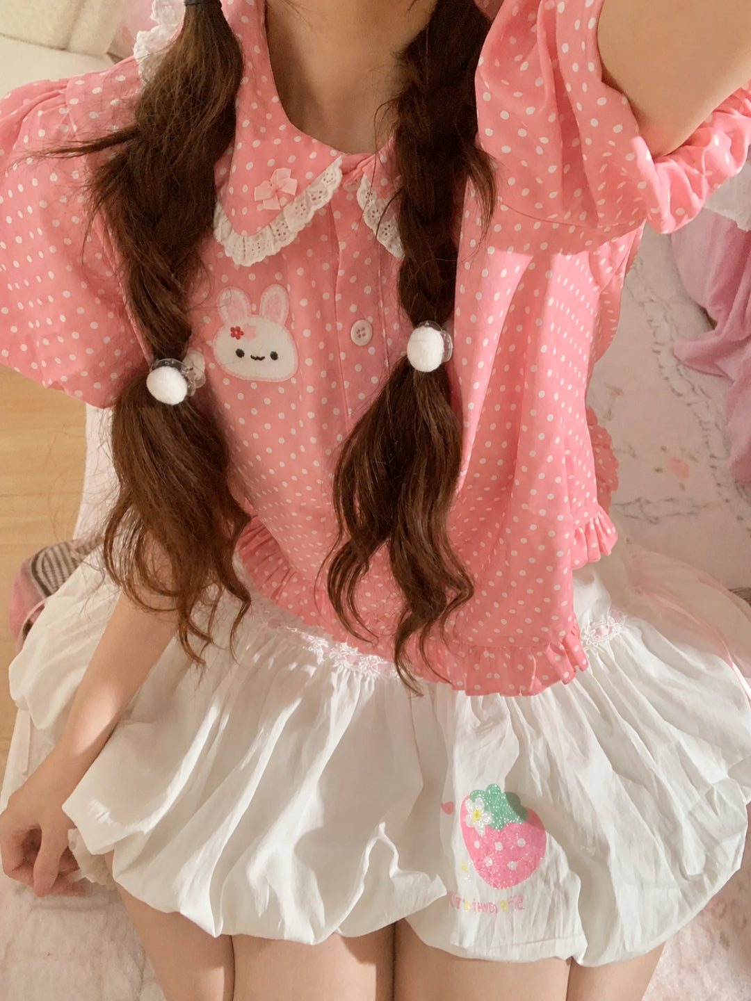 Strawberry Diary Bubble Skirt-Bottoms-ntbhshop