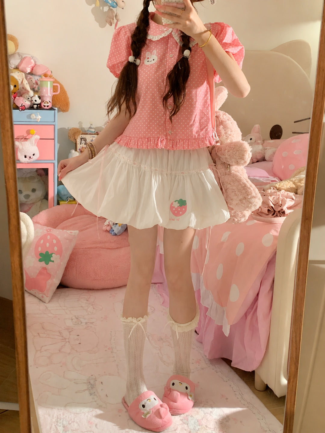 Strawberry Diary Bubble Skirt-Bottoms-ntbhshop