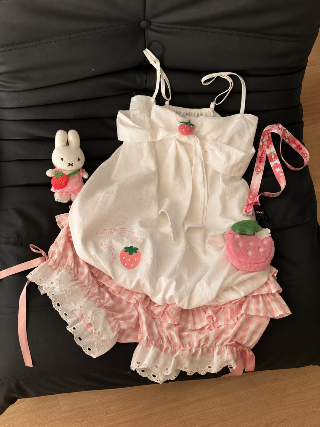 Strawberry Diary Bubble Top & Pettipants-Sets-ntbhshop