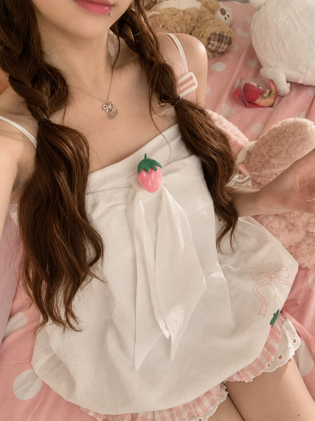 Strawberry Diary Bubble Top & Pettipants-Sets-ntbhshop