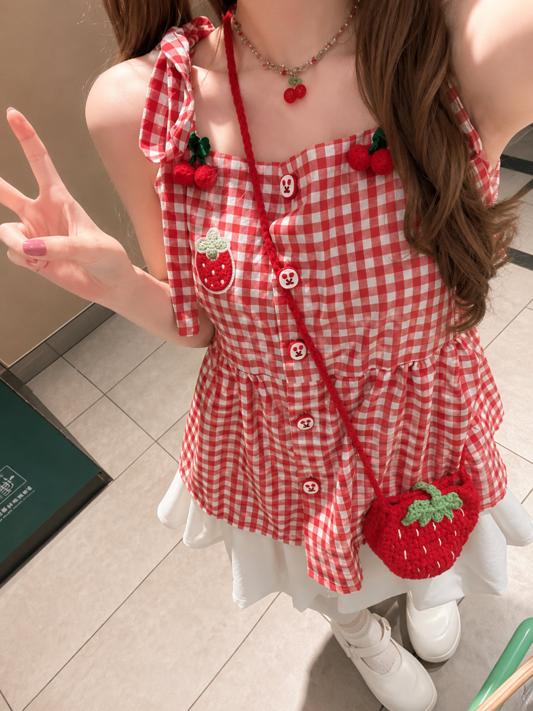 Strawberry Diary Top & Bubble Skirt-Sets-ntbhshop