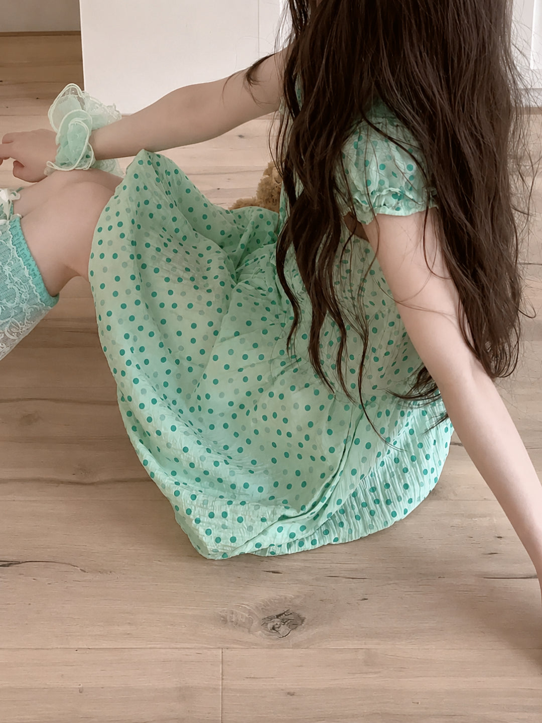 Minty Dot Bubble Dress-Dresses-ntbhshop