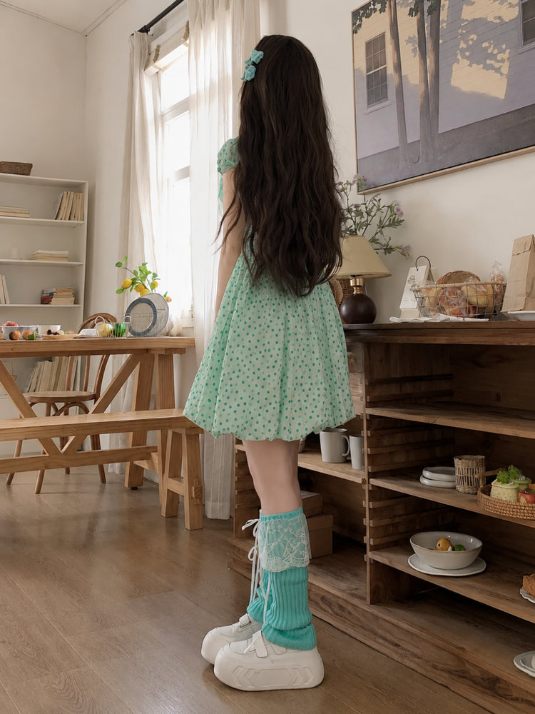 Minty Dot Bubble Dress-Dresses-ntbhshop