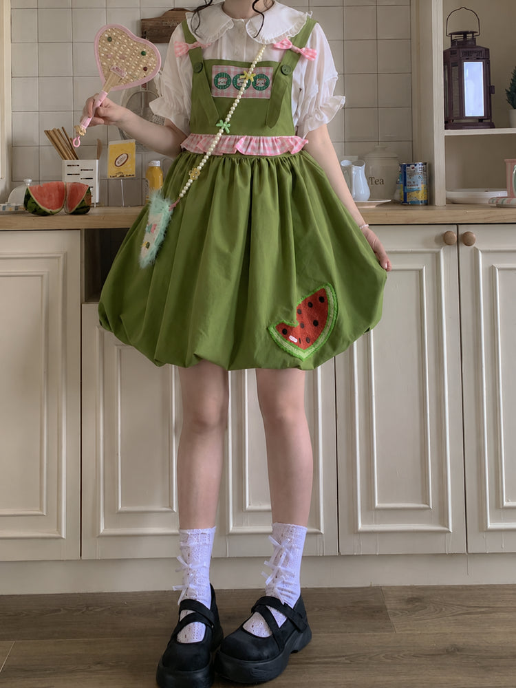 Fruit Pop Overall Bubble Dresses-Sets-ntbhshop